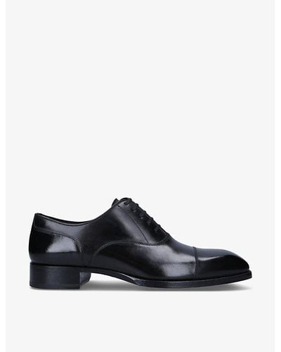 Tom Ford Elkan Cap-toe Leather Shoes - Black
