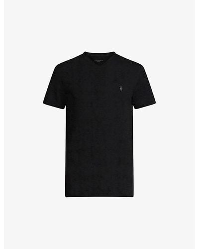 AllSaints Tonic V-neck Cotton-jersey T-shirt - Black