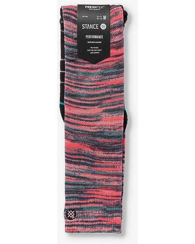 Stance Brand-embroidered Stripe-pattern Knitted Socks - White