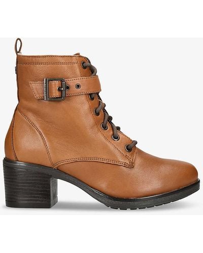 Carvela Kurt Geiger Snug Fleece-lined Leather Heeled Boots - Brown