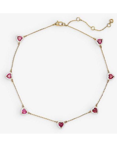Kate Spade Redstation Brass And Cubic Zirconia Necklace - Natural