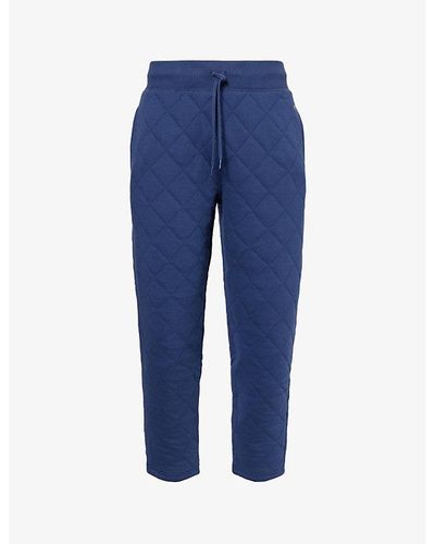 Polo Ralph Lauren Brand-embroidered Elasticated-waist Cotton-blend jogging Bottoms - Blue