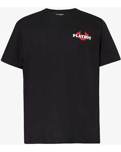 True Religion X Playboy Logo-print Cotton-jersey T-shirt - Black