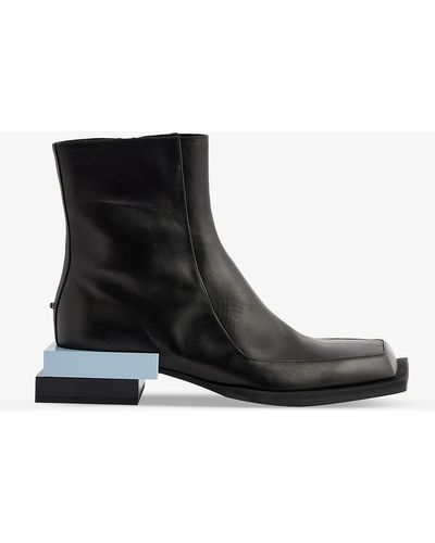 MACHINE-A Steven Ma Contrast Stacked-heel Leather Boots - Black