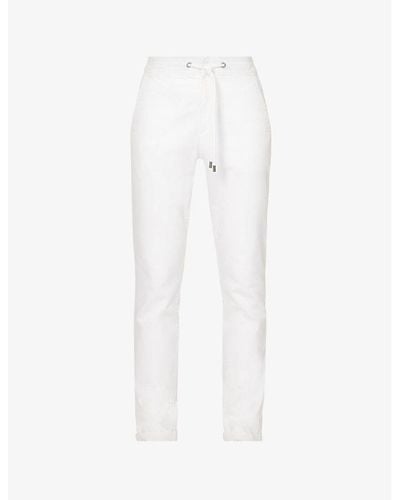 PAIGE Fraser Drawstring-waistband Slim-fit Stretch-woven Pants - White