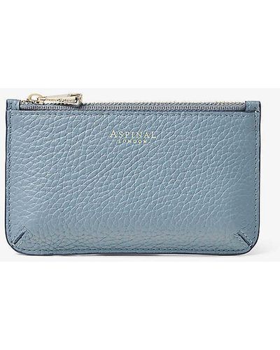 Aspinal of London Ella Peddle-embossed Grained-leather Card And Coin Holder - Blue