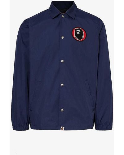 A Bathing Ape 30th Anniversary Brand-embroidered Regular-fit Shell Jacket - Blue