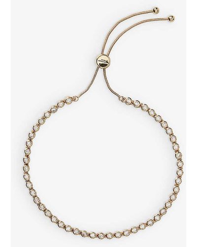 The White Company Plated Brass And Cubic-zirconia Friendship Bracelet - White