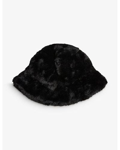 Ted Baker Prinnia Wide-brim Faux-fur Bucket Hat - Black