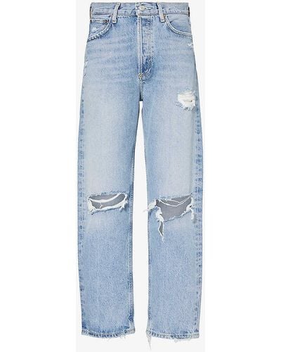 Agolde 90s Straight-leg Mid-rise Organic-cotton Jeans - Blue