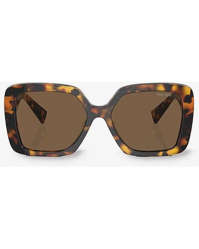 Miu Miu Mu 10ys Miu Glimpse Butterfly-frame Acetate Sunglasses - Brown