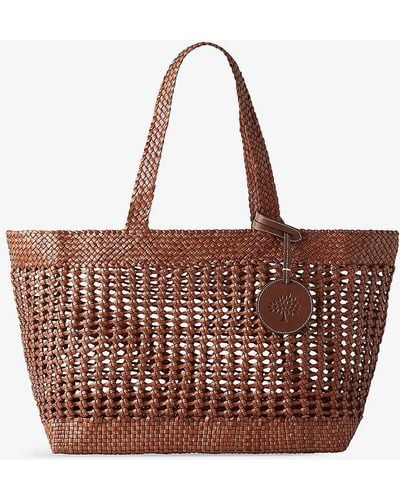 Mulberry Woven Large Leather Tote Bag - Brown