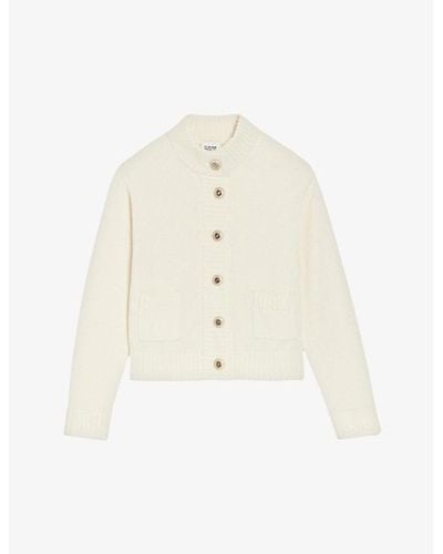 Claudie Pierlot Mon Blanc Officer-buttons Knitted Cardigan - White
