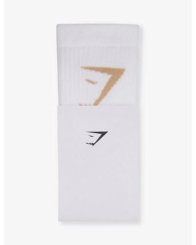 GYMSHARK Cotton-blend Crew Socks Pack Of Three - White