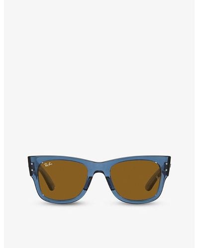 Ray-Ban Rb0840s Mega Wayfarer Square-frame Acetate Sunglasses - Blue