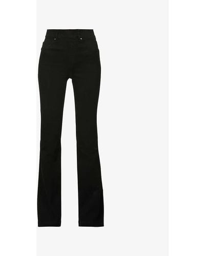 Spanx Flared-leg High-rise Stretch Cotton-blend Jean - Black