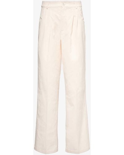 PAIGE Merano Straight-leg High-rise Woven-blend Trousers - White