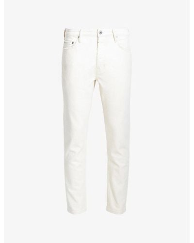 AllSaints Dean Slim-fit Cropped Stretch-denim Jeans - White