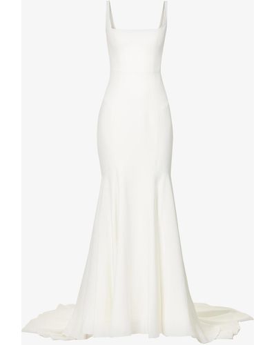 Jenny Yoo Elliot Square-neck Crepe Gown - White