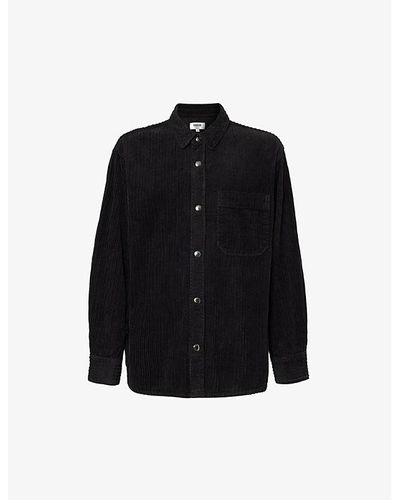 Agolde Odele Long-sleeved Cotton-corduroy Shirt - Black
