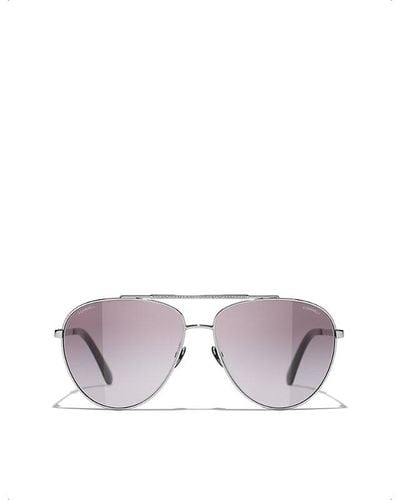 Chanel Pilot Sunglasses - Purple