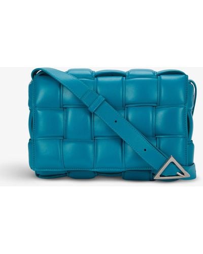 Bottega Veneta Padded Cassette Leather Cross-body Bag - Blue