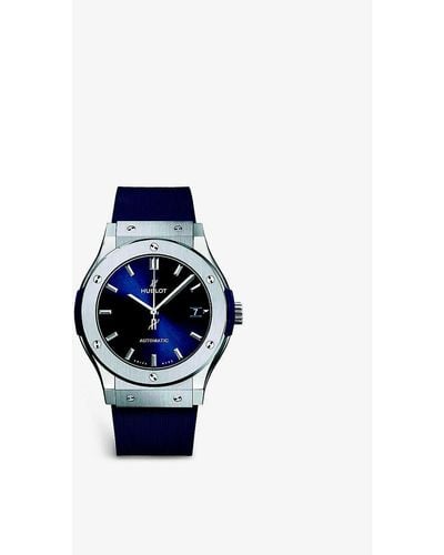 Hublot 511.nx.7170.rx Classic Fusion Titanium And Rubber Watch - Blue
