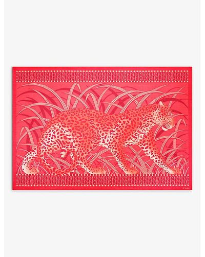 Cartier Panthere De Silk-blend Scarf - Red