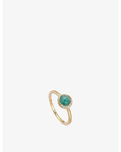 Astley Clarke Luna 18ct Yellow Gold-plated Vermeil Sterling-silver And Amazonite Ring - White