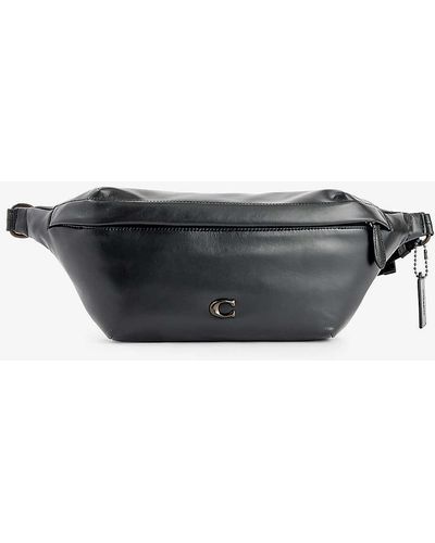 COACH Hall Leather Belt Bag - Grey