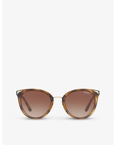 Vogue Vo5230s Cat-eye Frame Tortoiseshell Acetate Sunglasses - Brown