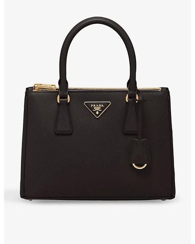 Prada Galleria Medium Saffiano-leather Tote Bag - Black
