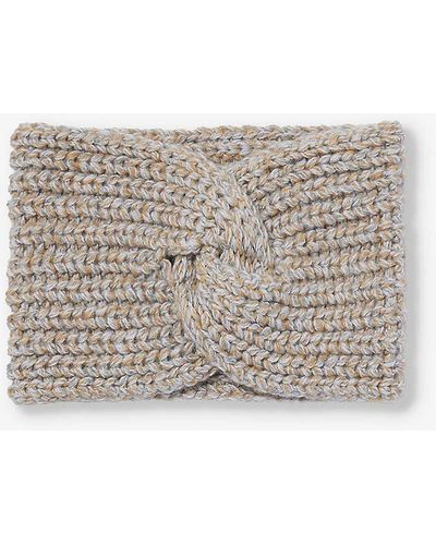 Johnstons of Elgin Twisted Ribbed Cashmere-knit Headband - Grey