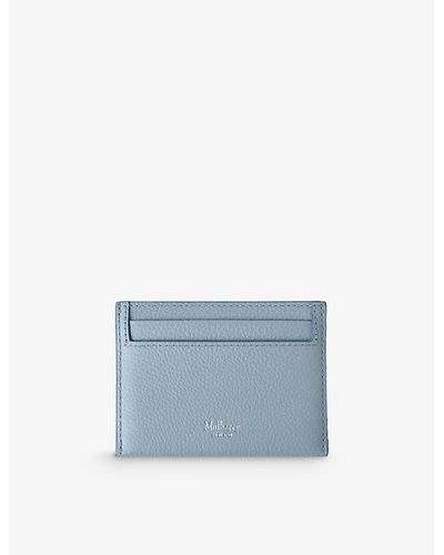 Mulberry Continental Brand-debossed Leather Card Holder - Blue