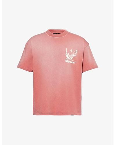 Represent Sos Graphic-print Cotton-jersey T-shirt - Pink