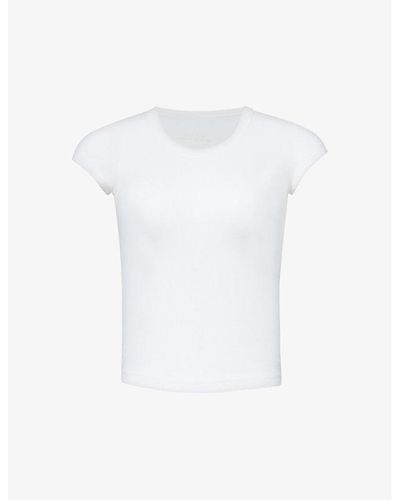 Isabel Marant Brand-embroidered Round-neck Cotton And Cashmere-blend Top - White