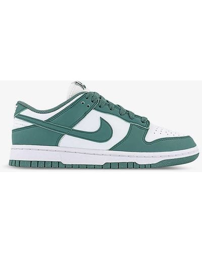 Nike Dunk Low Panelled Leather Low-top Trainers - Green