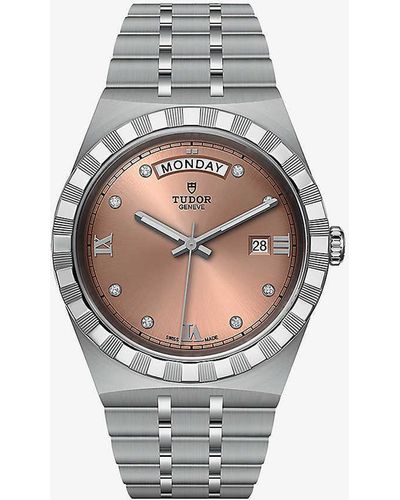 Tudor M28600-0011 Royal Date Stainless Steel And Diamond-set Dial Automatic Watch - White