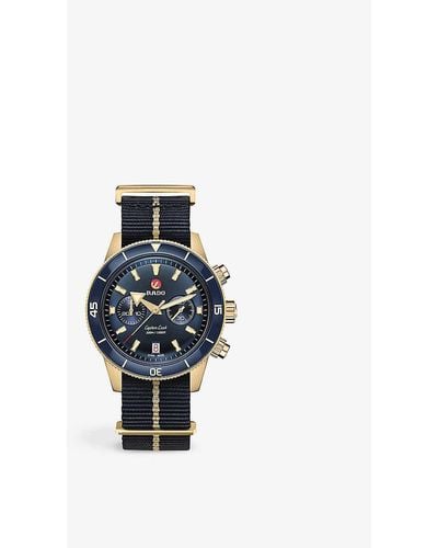 Rado R32146208 Captain Cook Bronze And Canvas Automatic Watch - Blue