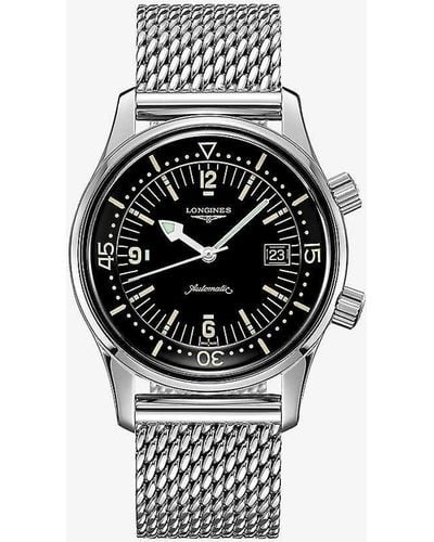 Longines L37744506 Legend Diver Stainless-steel Automatic Watch - Black