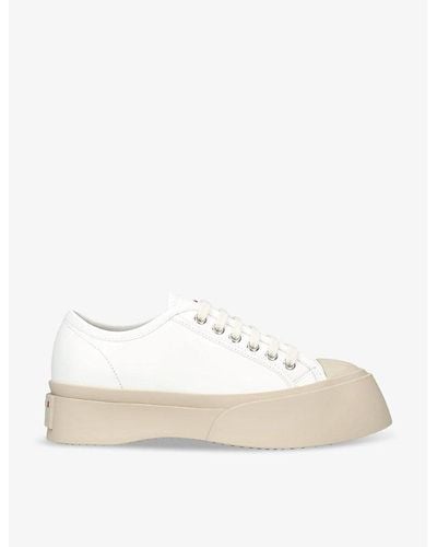 Marni Pablo Platform-sole Leather Low-top Sneakers - Natural