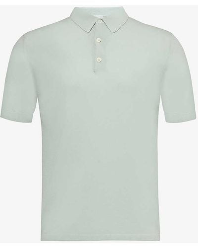Eleventy Short-sleeved Ribbed-trim Cotton-knit Polo Shirt X - Green