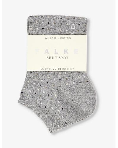 FALKE Spot-pattern Stretch Cotton-blend Ankle Socks - Grey