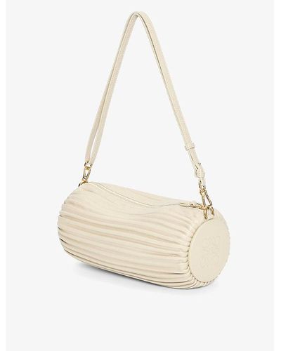 Loewe Bracelet Pouch Pleated Leather Clutch Bag - Natural