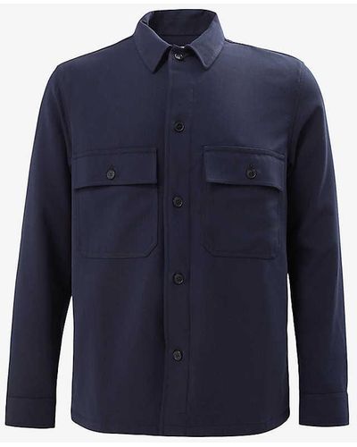 IKKS Patch-pocket Regular-fit Stretch-woven Shirt Xx - Blue