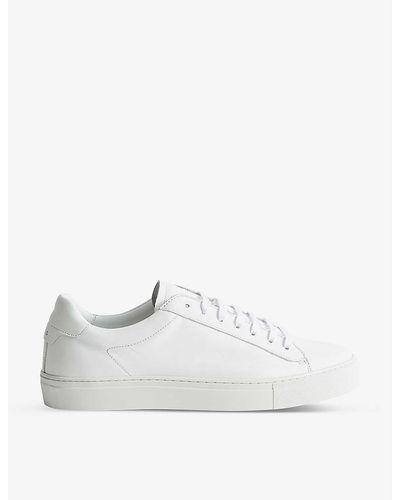 Reiss Finley Leather Low-top Trainers - White