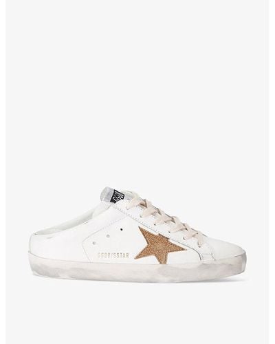 Golden Goose Superstar Sabot 10272 Star-embroidered Backless Leather Sneakers - White