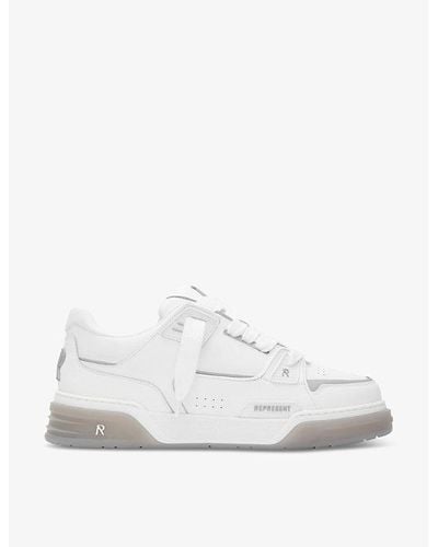 Represent Studio Panelled Leather Mid-top Sneakers - White