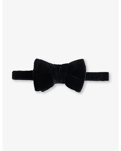 Tom Ford Velvet-texture Cotton Bow Tie - Black