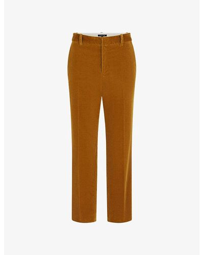 Soeur Vianney High-rise Straight-leg Cord Stretch-cotton Pants - Brown